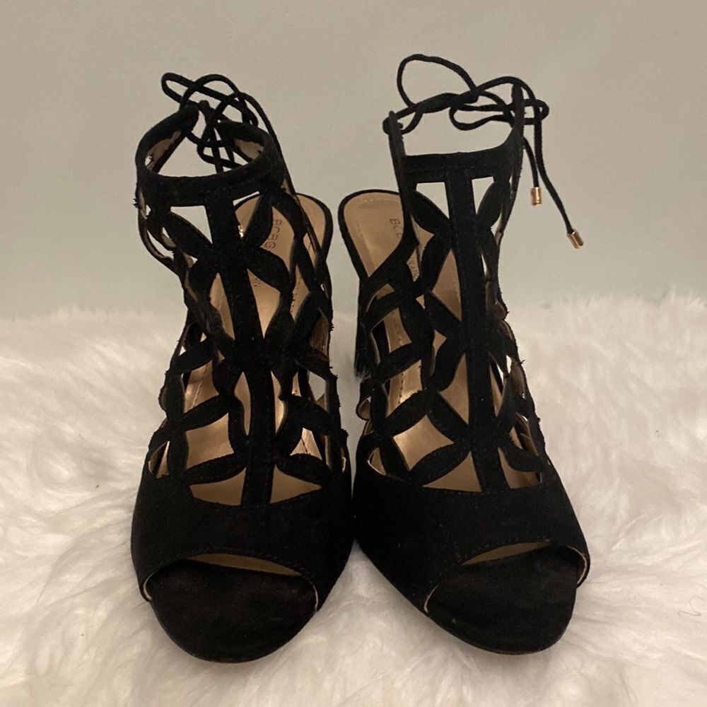 BCBGeneration Lattice Strapped Heels - Picture 2 of 5